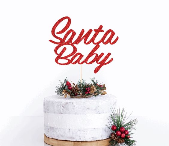 "Santa Baby" cake topper