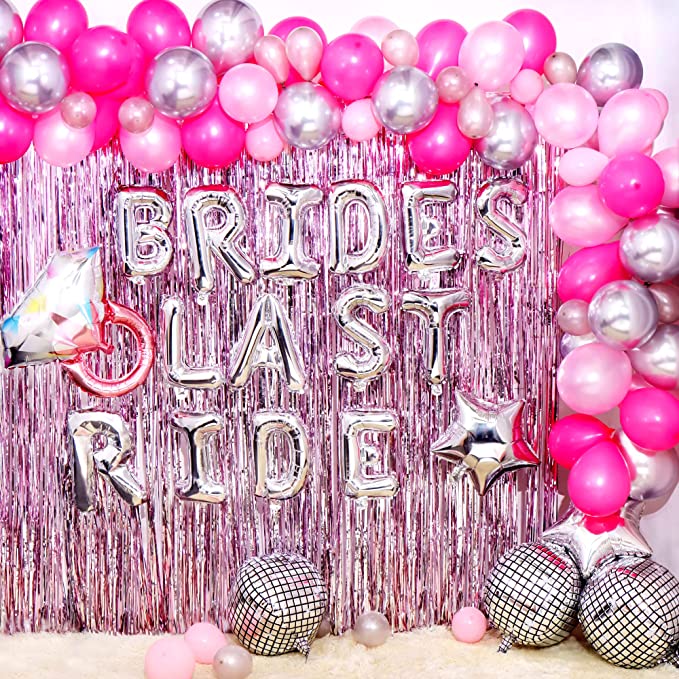 brides last ride balloon garland