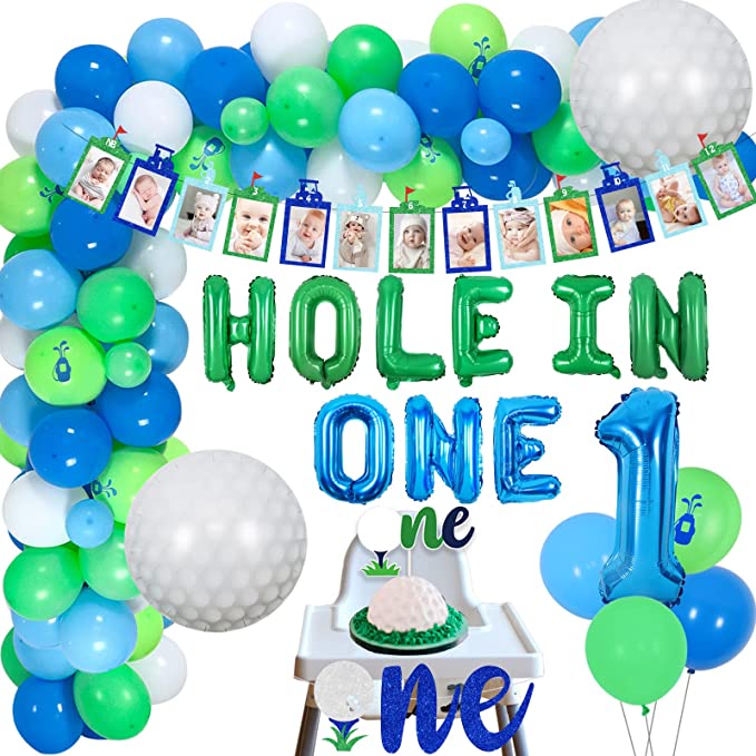 "Hole in One" balloon garland 