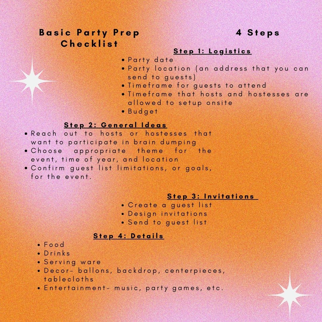 Basic Party Prep Checklist