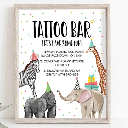 party animal tattoo bar sign