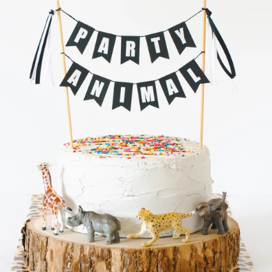 party animal cake topper