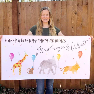 party animal easy kid party customizable banner