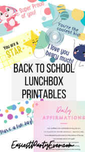 back to school lunch printables
