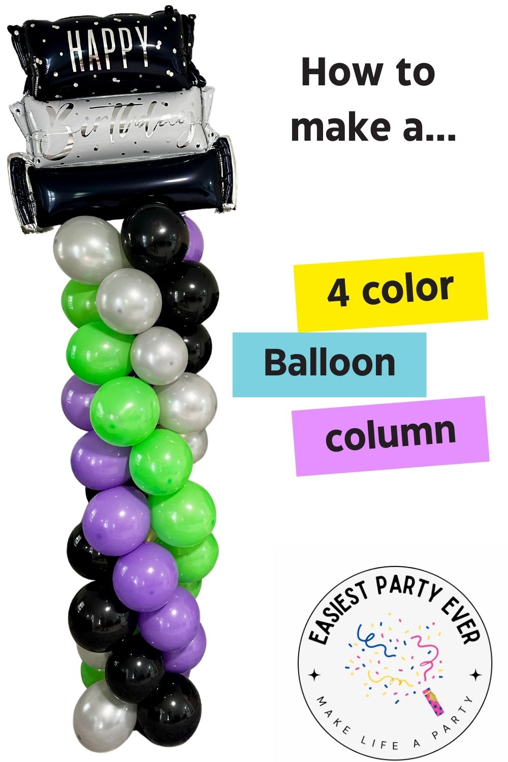 How to make the best 4 color balloon column
