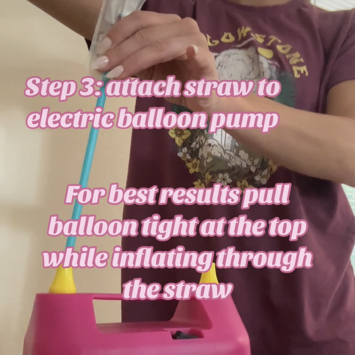 Best results to inflate a balloon with a valve- pull it tight while the straw is connected to the balloon pump