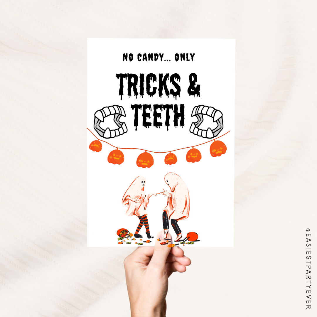 Free Printable No Candy Halloween Sign for Front Door