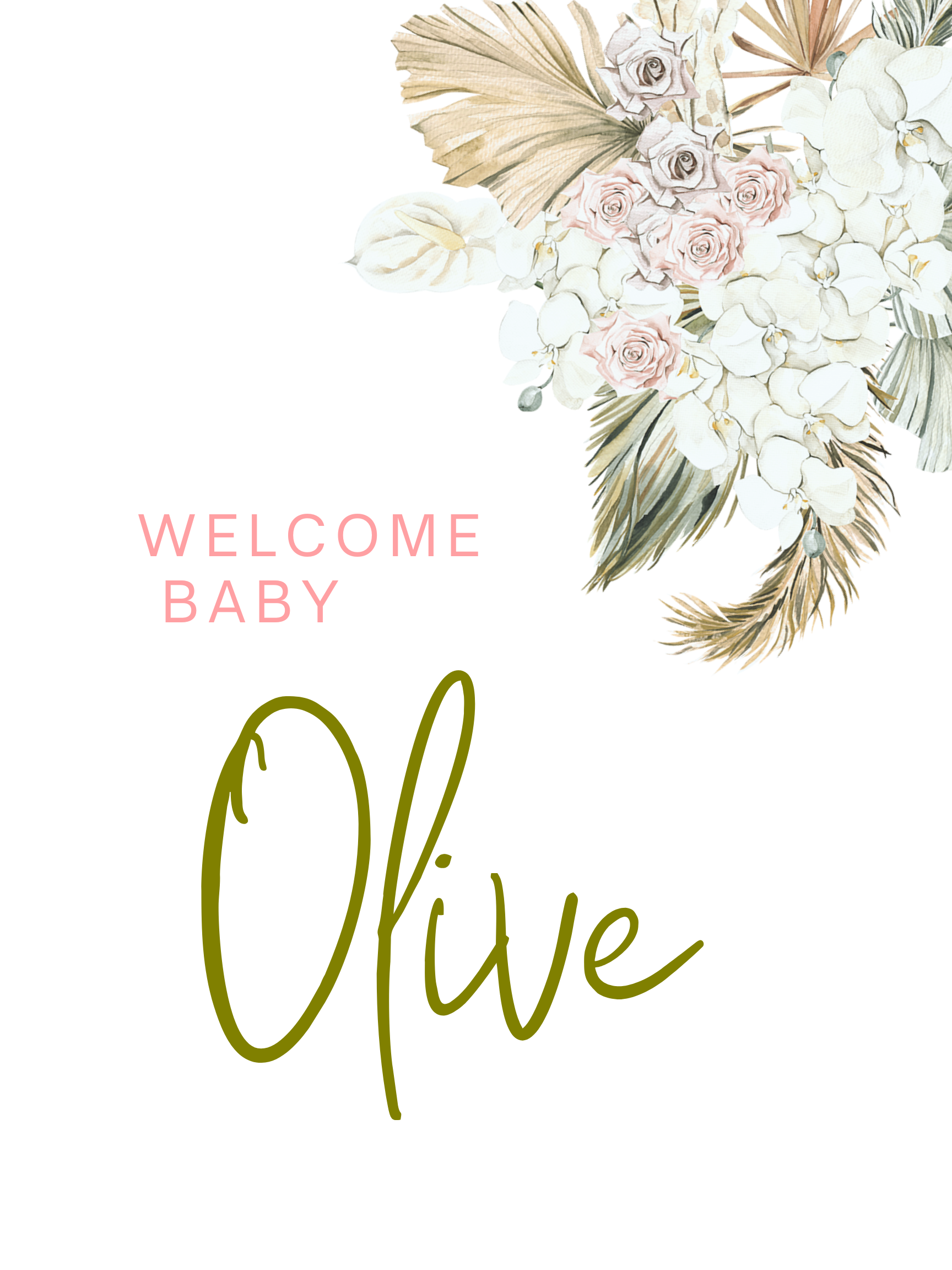 Three Baby in Bloom Baby Shower Sign Templates